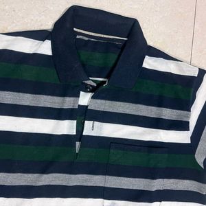 Men Striped Polo T-shirt