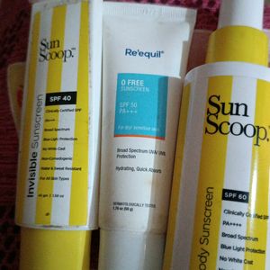 Sunscoop And Reequil Sunscreen