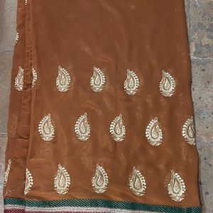 Brown Heavy Ethnic Saree