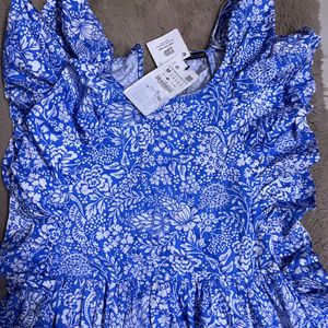 Zara Brand New Cotton Ruffle Dress