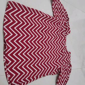 Sassystripes White Maroon Top For Women And Girls