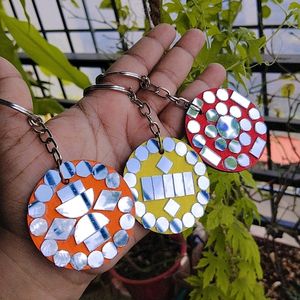 Keychains Handmade Mirror Work(Buy Any 3)