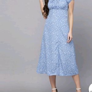 Women A-line Blue Dress