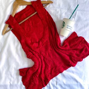 Pinterest Crochet Red Hot Deep Neck Glittery Top