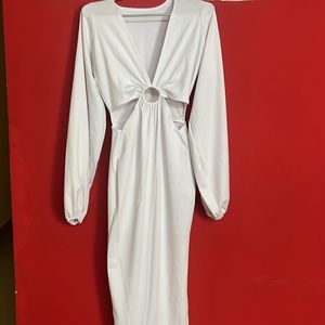 Cut Out White Dress Size S