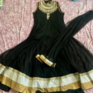 Black Sleevless Anarkali Dress