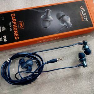 GIONEE Premium Wired Metal HD Earphone (Blue)