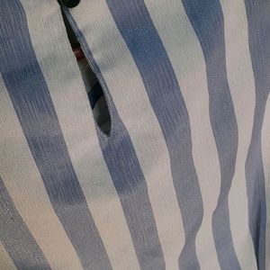 Officewear Blue White Stripped Top (Woman)