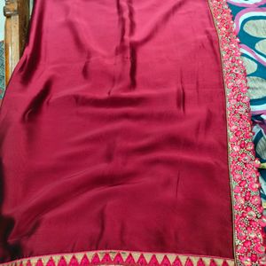 Maroon P Saree