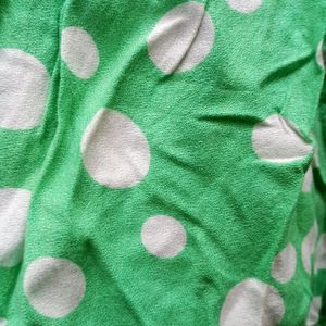 Green Polka Dot Three Fourth Palazzo