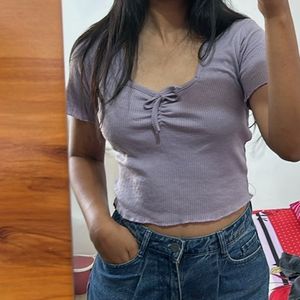 Lavender Pretty Crop Top