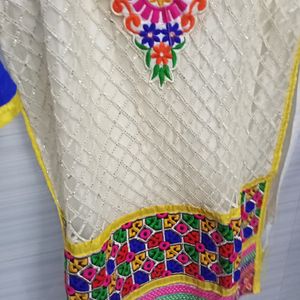 Partywear Kurti With Salwar And Dupatta