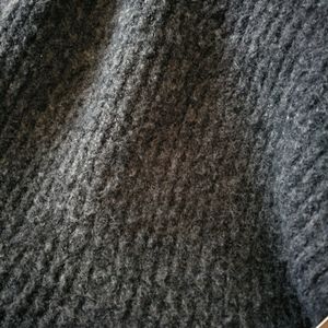 Knitted Grey Double Zipper Cardigan