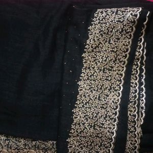 Embroidery Saree With Stiched Blouse