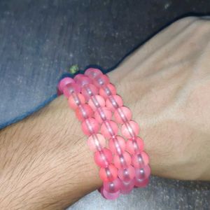 Pink Glass Bracelet (Pack Of 1)