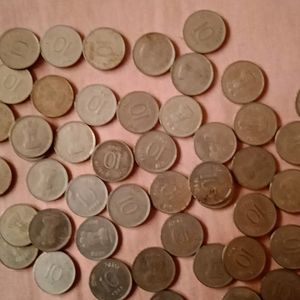 Rare And Old Coins Of Ten Paise- Total 50 Pieces
