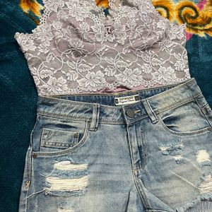 Imported Terranova High Waist Denim Shorts