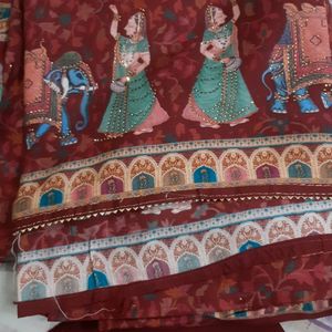 Pure Silk Printed Suit ,pure Chinon Dupatta