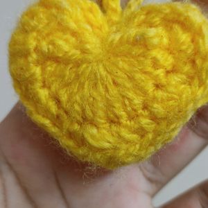 New Crochet Heart Keychain