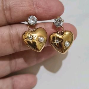 18kt Gold Plated Heart Danglers