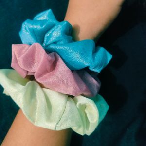 (Pack Of 3) Glitter Scrunchies Brand New