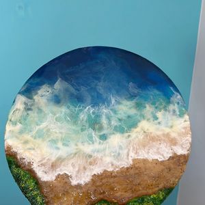 Resin ocean Clock