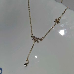 Unique Studded Korean Bow Necklace