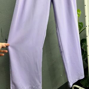 Lavender high waisted pleated trousers