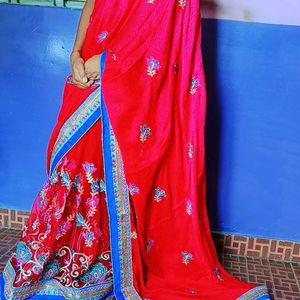 Red Party Wear Saree