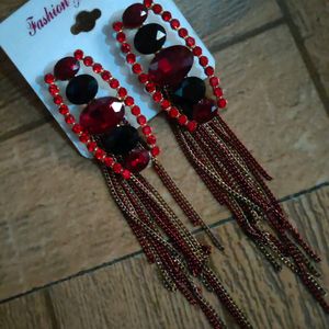 Black Red Earrings