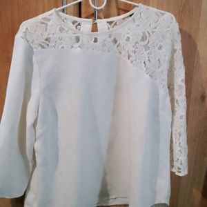 Gorgeous Top With Lace Over Shoulder And Neck