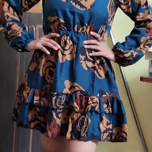 Flared Printed Dress