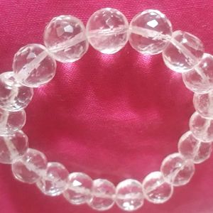 Natural Real Clear Quartz Diamond cutting Bracelet