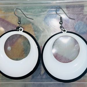 Black And White Hoop Earrings