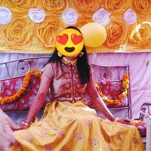 Bridal Haldi Outfit Crop Top With Ghagara