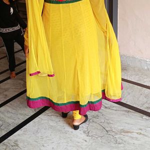 Beautiful Yellow Anarkali Suit