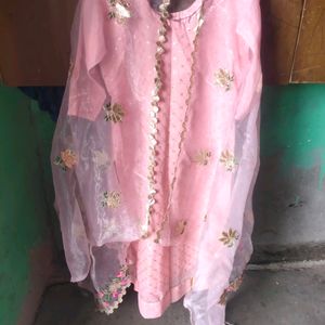 Beautiful Suit With Organza Dupatta