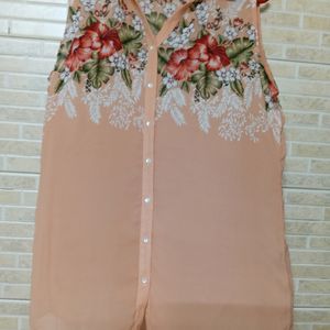 Peach Colour Tank Shirt,