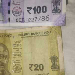 Rare And Unique 786 Notes 100rs & 20rs