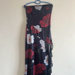 Newme Asia Tube Maxi Bodycon Black Floral Dress