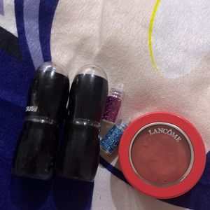 Combo (Lipsticks,Eye Glitter,Blush)