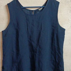 Women's Fashion Top Sleeveless Navy Blue