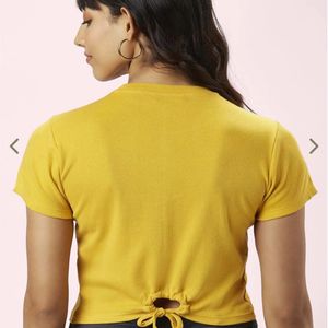 Mustard Cotton Printed Top