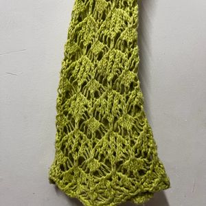 Neon Green Crochet Flared Sleeve Top