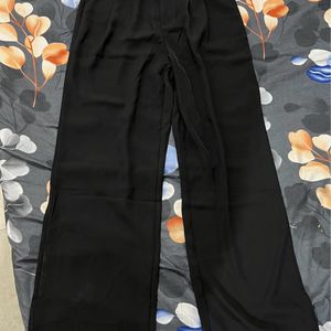 Classic Pleated Wide Leg Korean Pants - Black