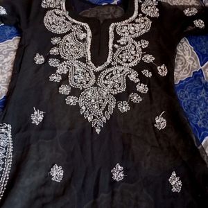 Black Chikankari Kurti