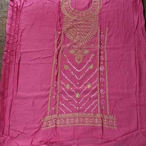 Pure Cotton Bandhani Dress Material