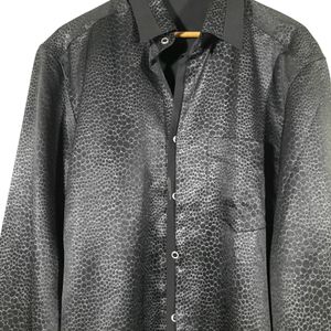 Black Printed Casual Shirt (Men's)