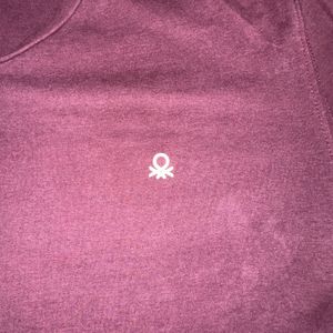 Man’s Beneton Cotton Purple T-shirt For Men