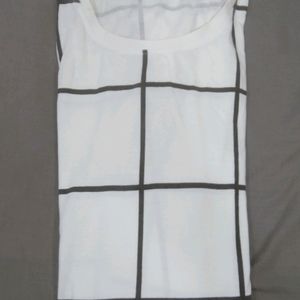 Men's White Checks Tshirt